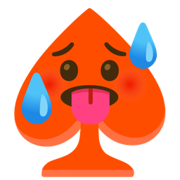 hot face and spade suit