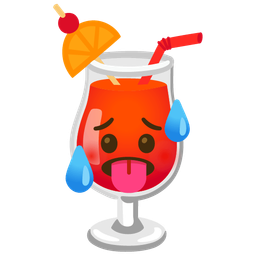 hot face and tropical drink