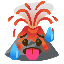 hot face and volcano