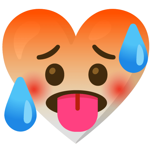 Hot face and White heart