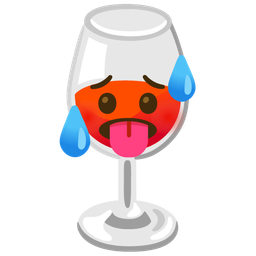 hot face and wine glass