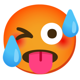 Hot face and Winking face with tongue