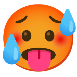 hot face and worried face