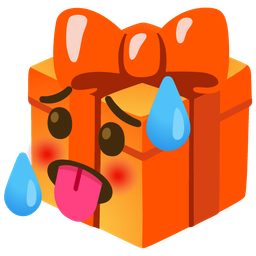 hot face and wrapped gift