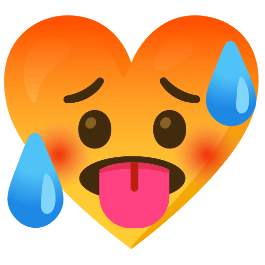 Hot face and Yellow heart