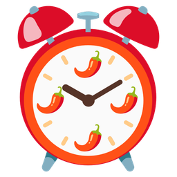 hot pepper and alarm clock
