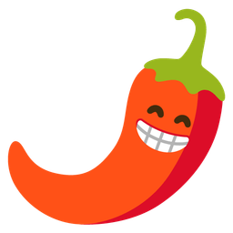 Hot pepper and Beaming face with smiling eyes
