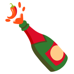 hot pepper and bottle with popping cork