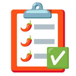 hot pepper and check mark button