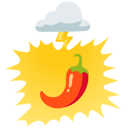 hot pepper and cloud with lightning