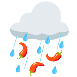 hot pepper and cloud with rain