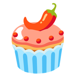 hot pepper and cupcake