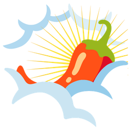 hot pepper and face in clouds