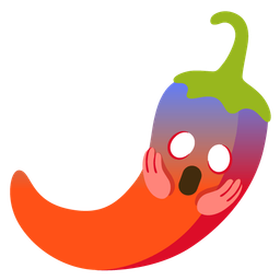 hot pepper and face screaming in fear