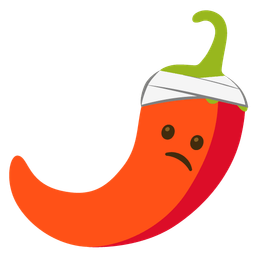 hot pepper and face with head-bandage