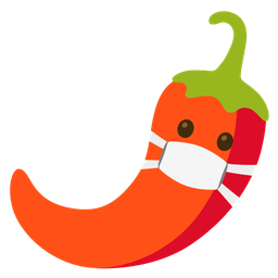 hot pepper and face with medical mask