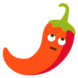 hot pepper and face with rolling eyes