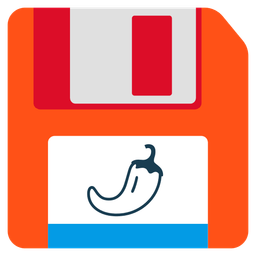 hot pepper and floppy disk