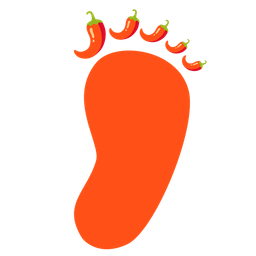 hot pepper and footprints