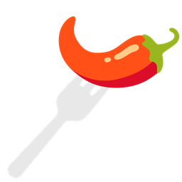 hot pepper and fork and knife with plate