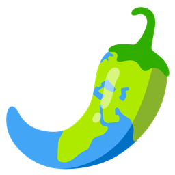 hot pepper and globe showing Europe-Africa