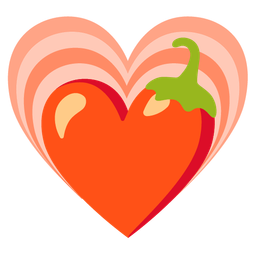 hot pepper and growing heart