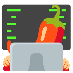 hot pepper and laptop