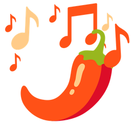 hot pepper and musical notes