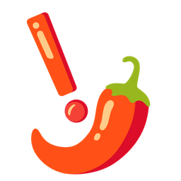 hot pepper and red exclamation mark