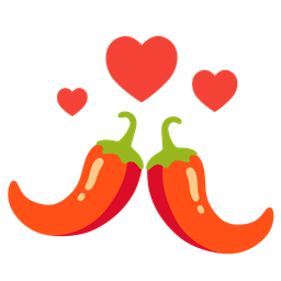 hot pepper and revolving hearts