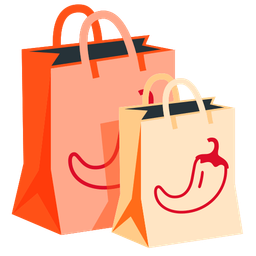 hot pepper and shopping bags