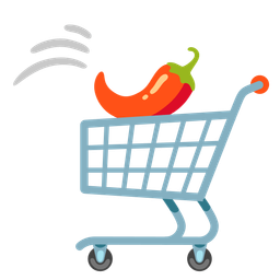 hot pepper and shopping cart