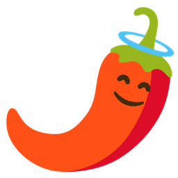 Hot pepper and Smiling face with halo