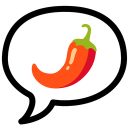 hot pepper and speech balloon