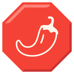 hot pepper and stop sign