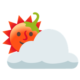 hot pepper and sun behind cloud