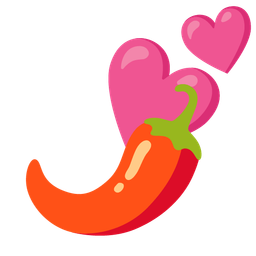 hot pepper and two hearts