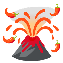 hot pepper and volcano