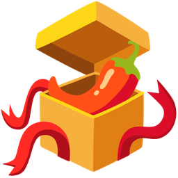 hot pepper and wrapped gift