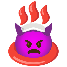 hot springs and angry face with horns