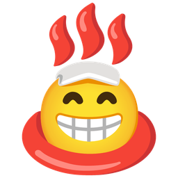 Hot springs and Beaming face with smiling eyes