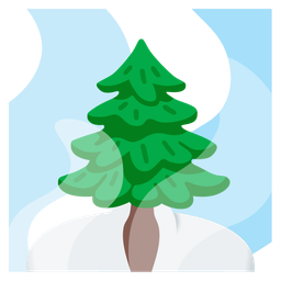 hot springs and evergreen tree