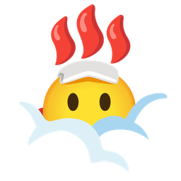 hot springs and face in clouds