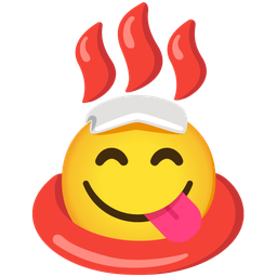 Hot springs and Face savoring food