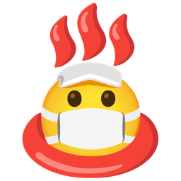 hot springs and face with medical mask