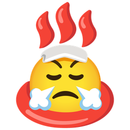 hot springs and face with steam from nose