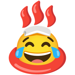 Hot springs and Face with tears of joy