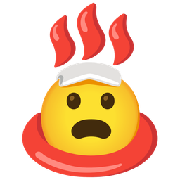 hot springs and frowning face with open mouth