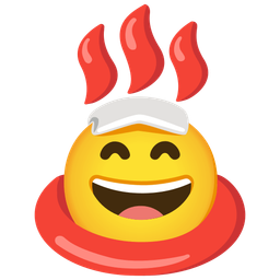 Hot springs and Grinning face with smiling eyes