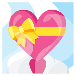 hot springs and heart with ribbon